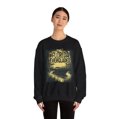 Florida Everglades Crewneck — Vintage Airboat Nature Gift | Root to Peak