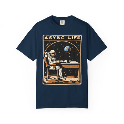 Async Life Astronaut Tee — Developer Space Graphic | Root to Peak