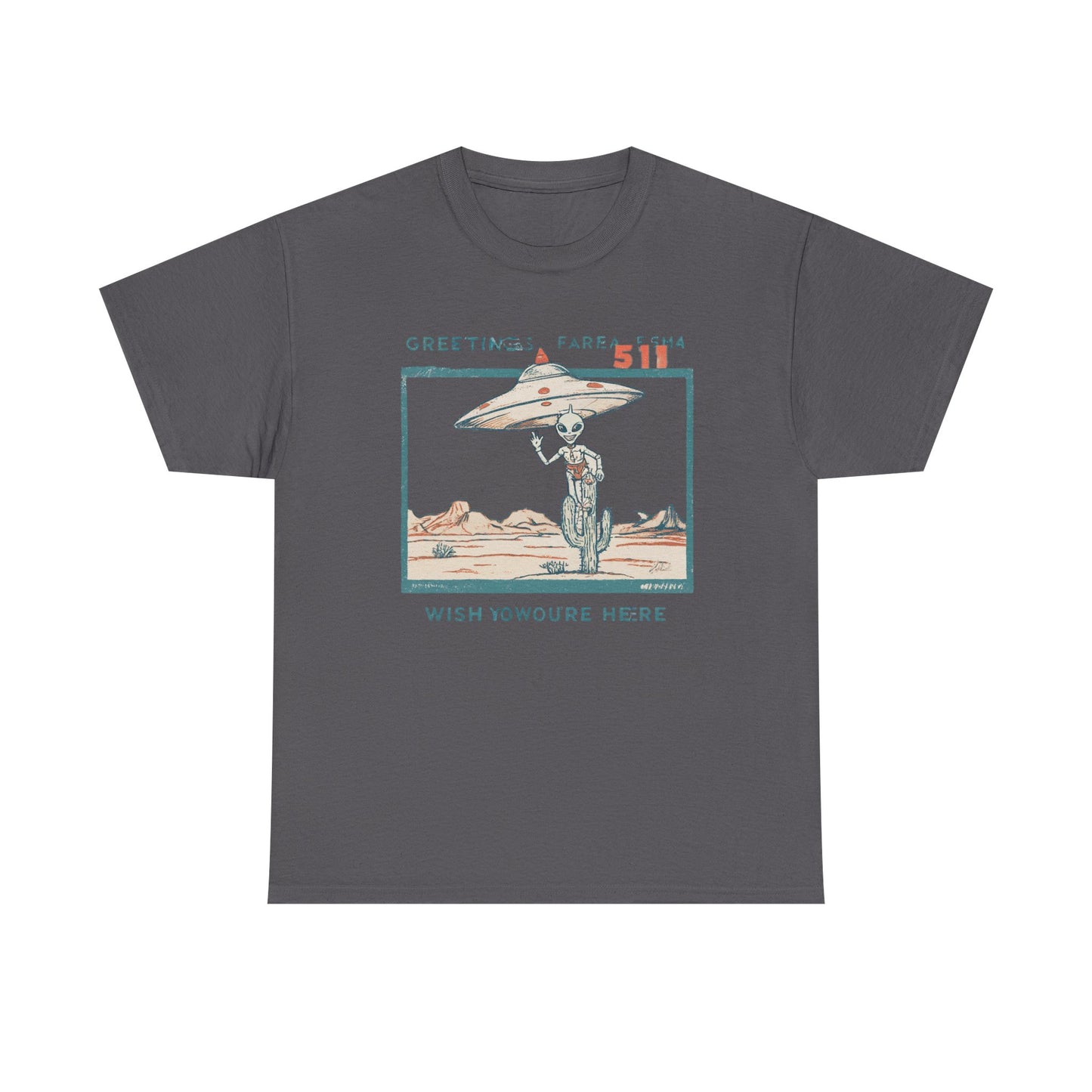 Greetings from Area 51 Tee — Retro Alien Postcard Graphic | Root to Peak