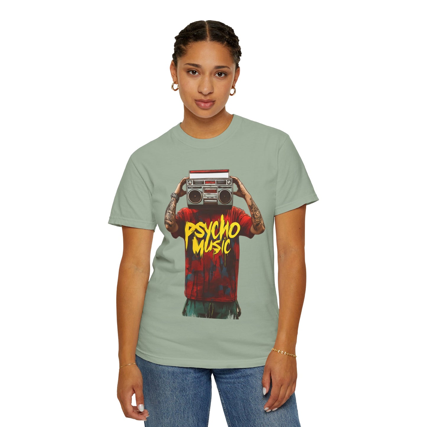 Psycho Music Boombox Tee — Retro Hip Hop Streetwear | Root to Peak