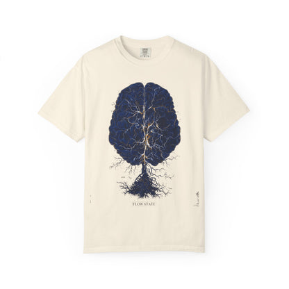 Flow State Brain Tree Tee — Neuroscience Focus Art | Root to Peak