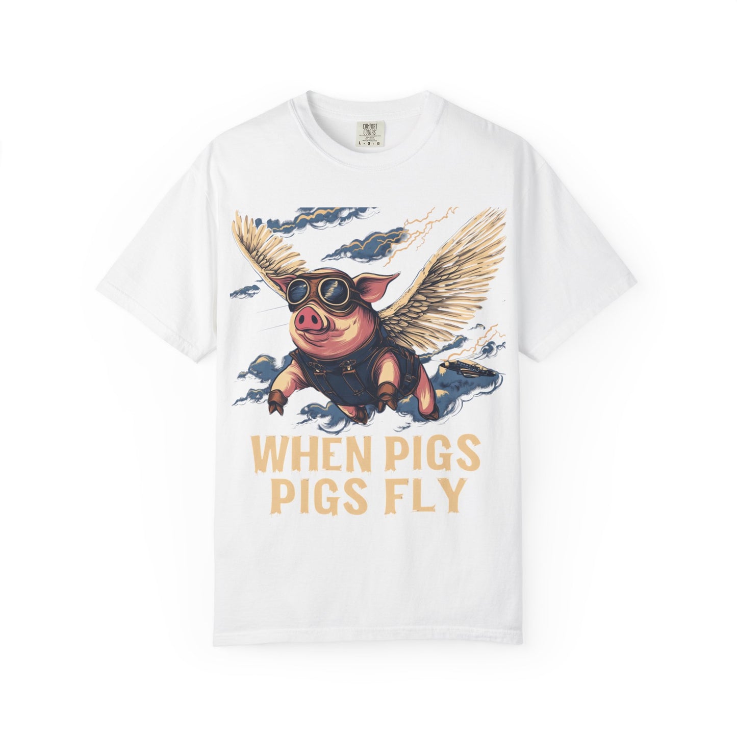 When Pigs Fly Graphic Tee — Vintage Flying Pig Funny Gift | Root to Peak