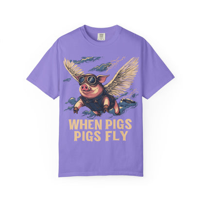 When Pigs Fly Graphic Tee — Vintage Flying Pig Funny Gift | Root to Peak