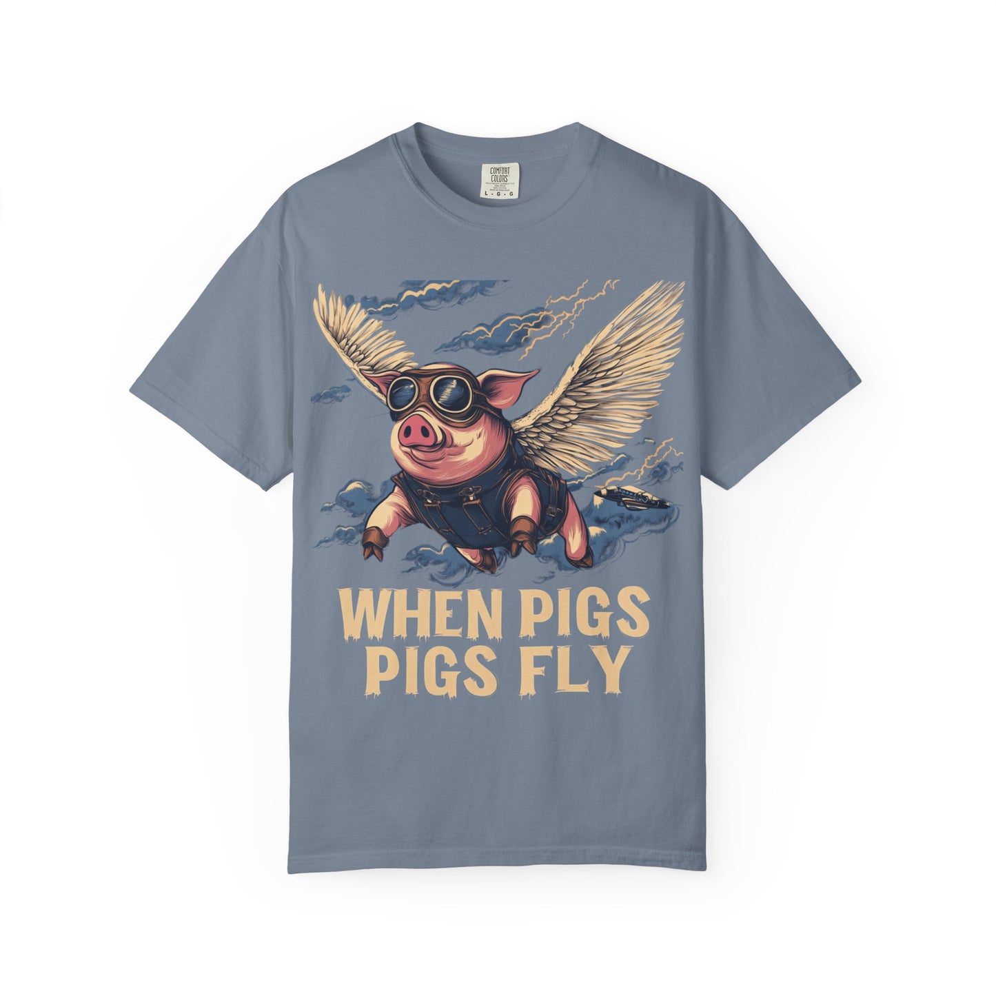When Pigs Fly Graphic Tee — Vintage Flying Pig Funny Gift | Root to Peak