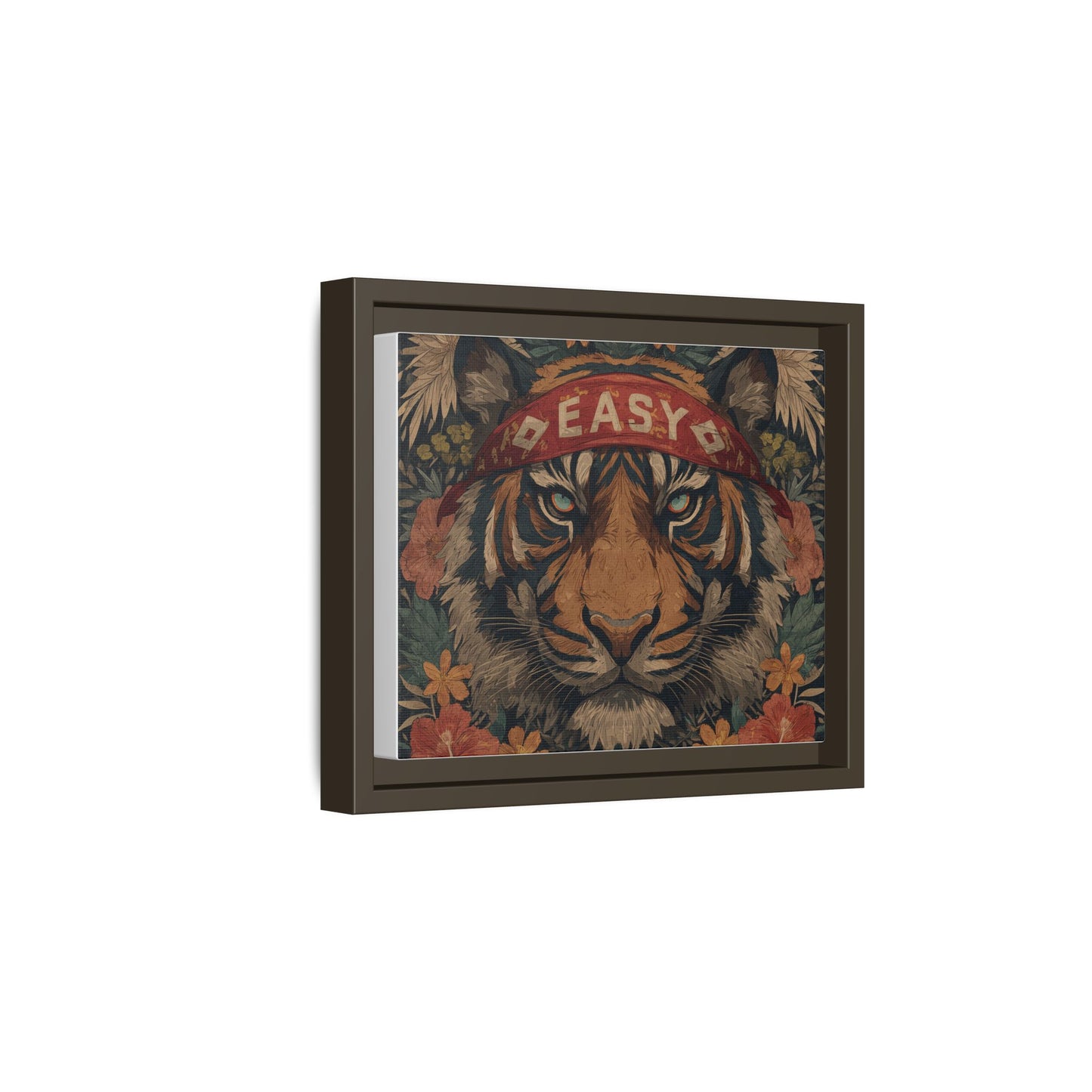 Tiger Easy Portrait Canvas — Vintage Floral Wall Art Gift | Root to Peak