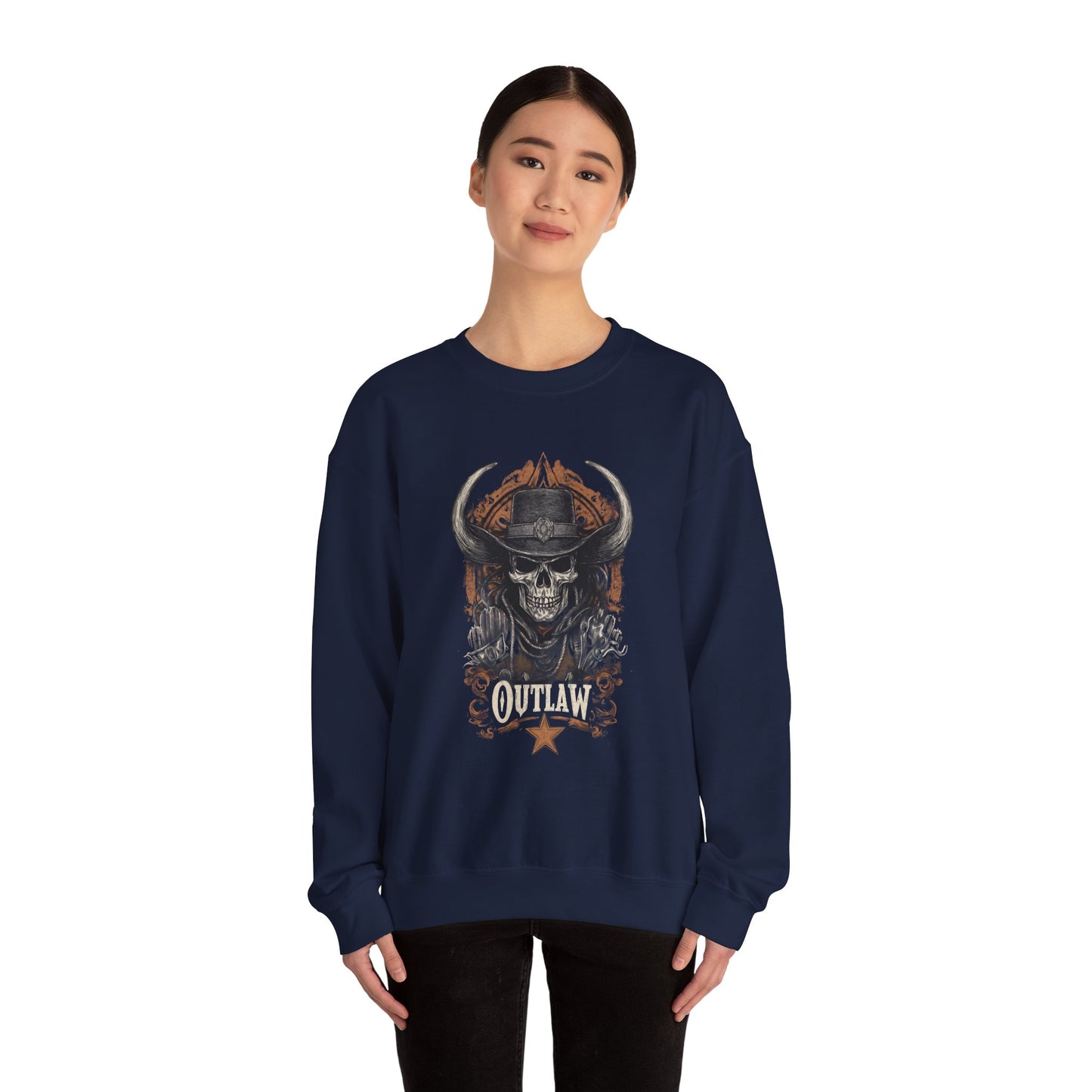 Skull Cowboy Crewneck — Western Gothic Dark Aesthetic Gift | Root to Peak