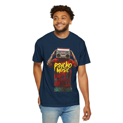 Psycho Music Boombox Tee — Retro Hip Hop Streetwear | Root to Peak