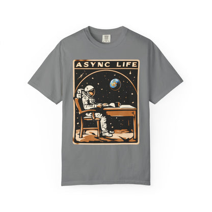 Async Life Astronaut Tee — Developer Space Graphic | Root to Peak