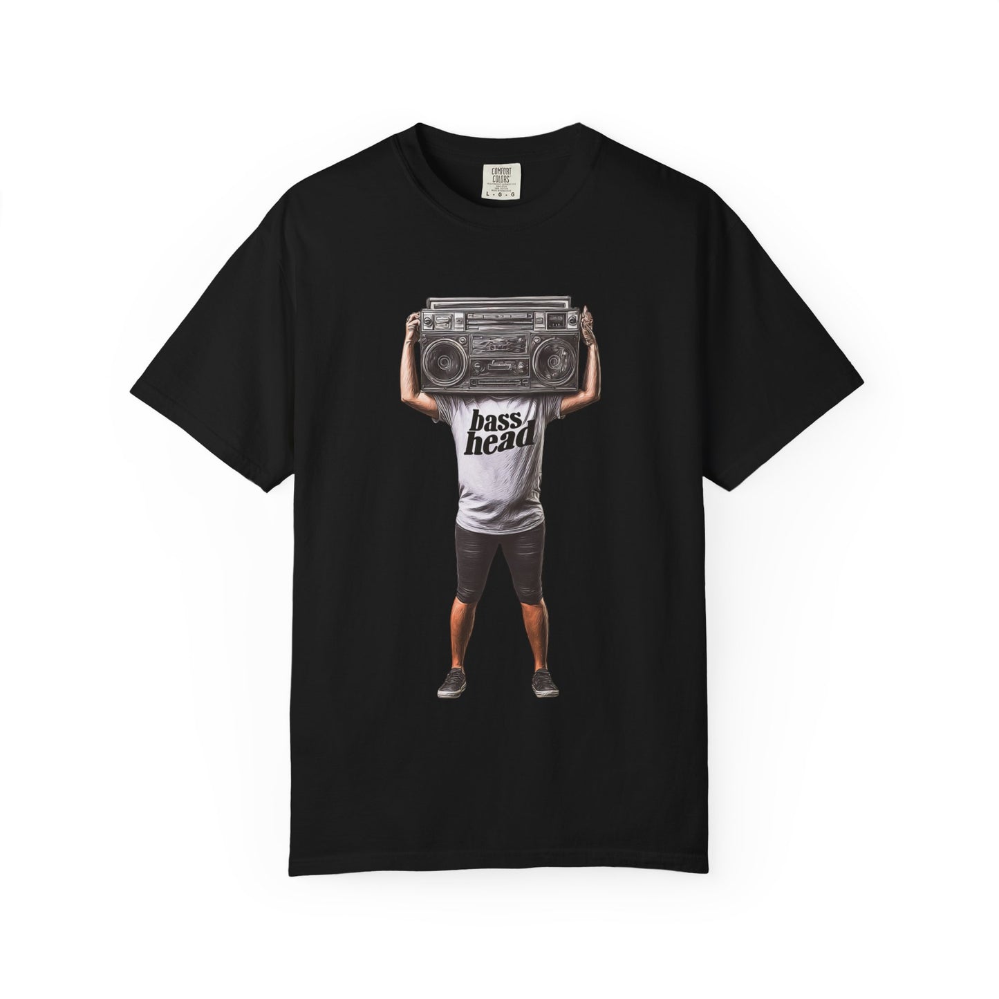 Bass Head Retro Boombox Tee — Streetwear Music Graphic | Root to Peak
