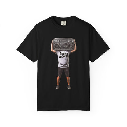 Bass Head Retro Boombox Tee — Streetwear Music Graphic | Root to Peak