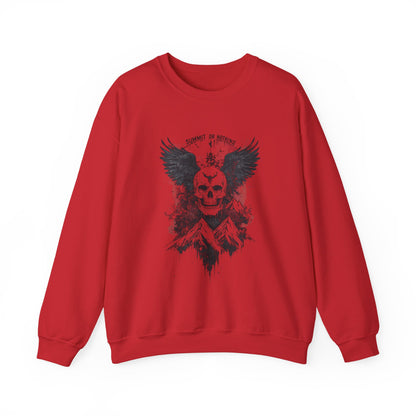 Summit of Nothing Skull Wings Crewneck — Mountain Goth Gift | Root to Peak