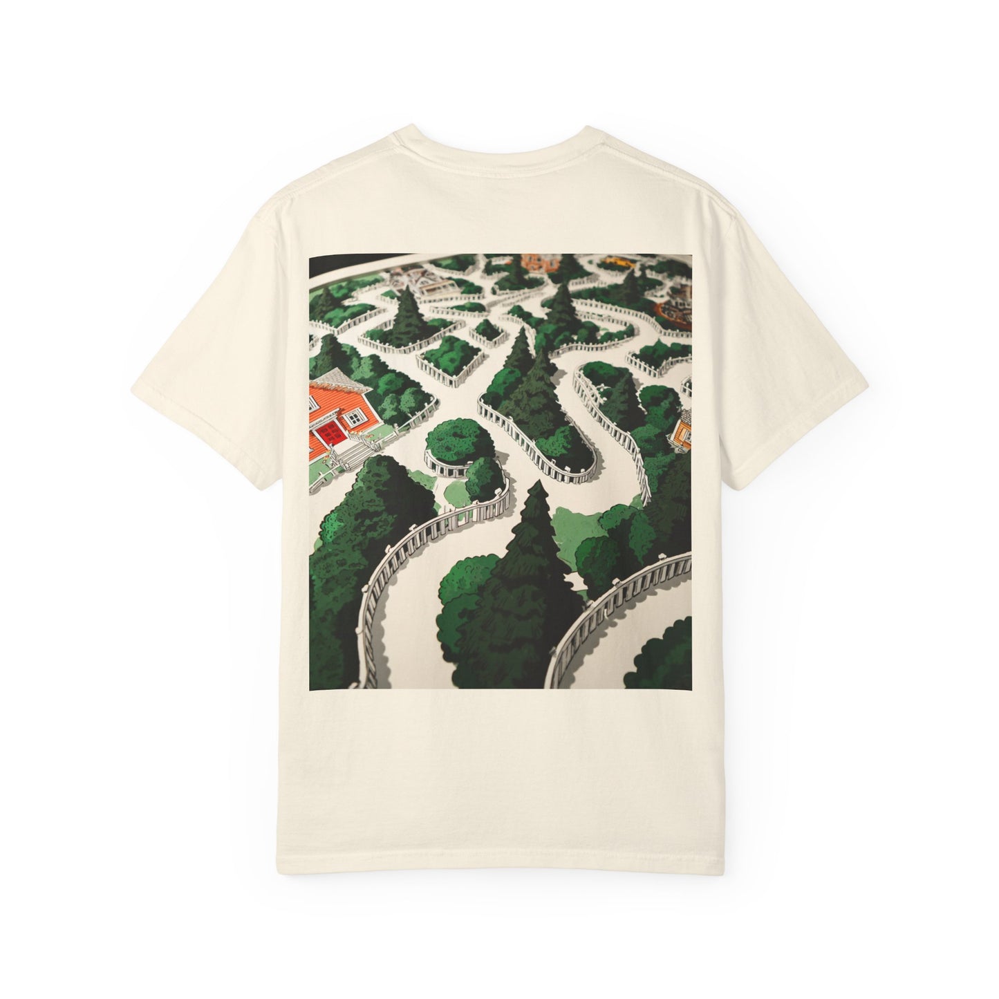 Surreal Sphere Garden Tee — Escher Art Optical Illusion | Root to Peak