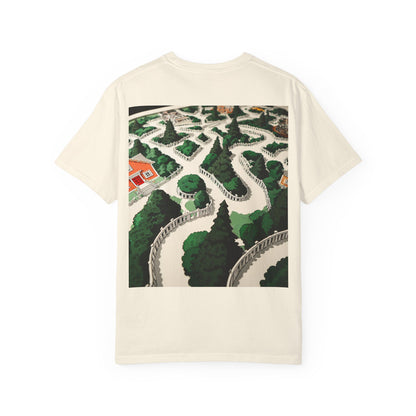 Surreal Sphere Garden Tee — Escher Art Optical Illusion | Root to Peak