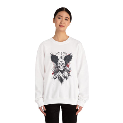 Summit of Nothing Skull Wings Crewneck — Mountain Goth Gift | Root to Peak