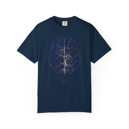 Flow State Brain Tree Tee — Neuroscience Focus Art | Root to Peak