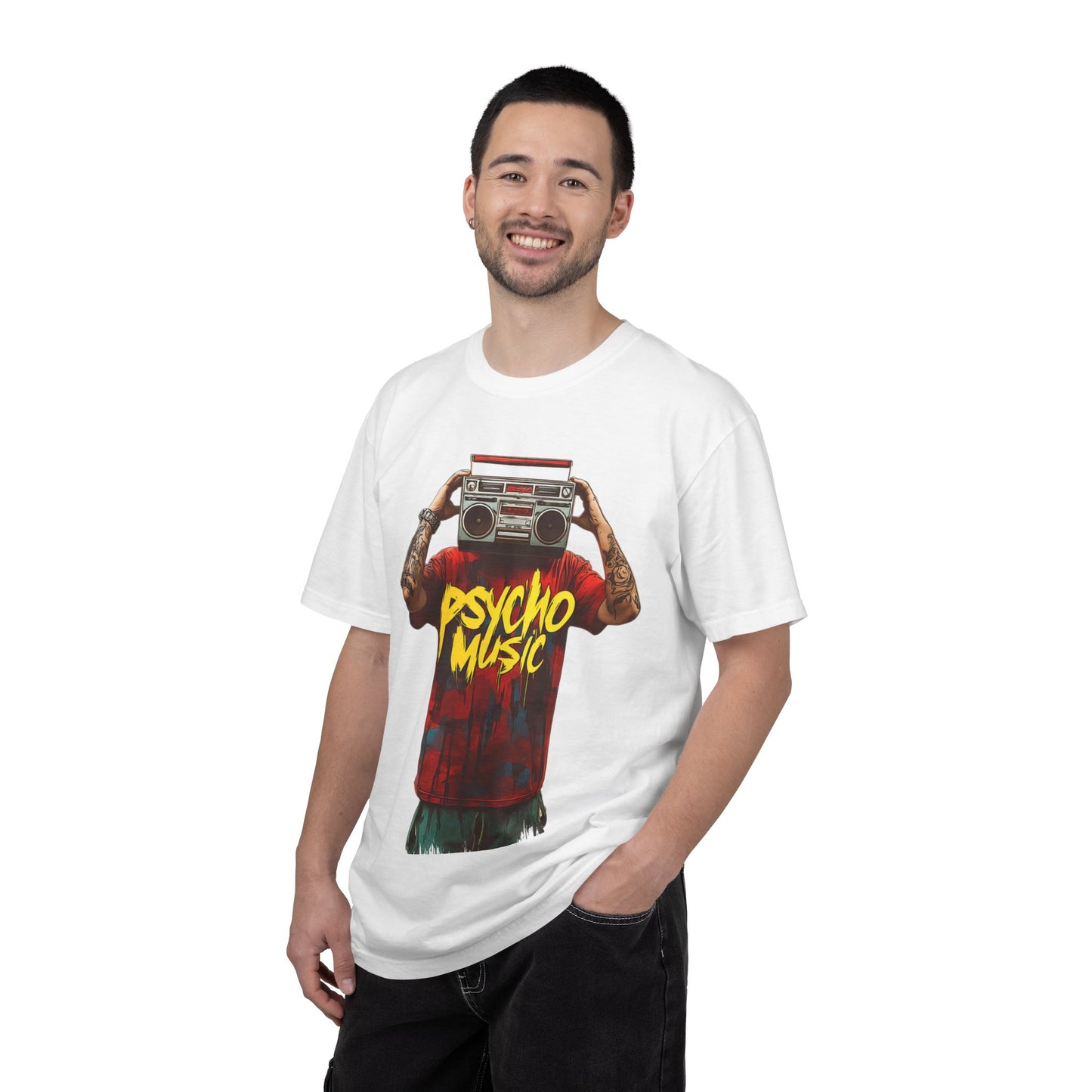 Psycho Music Boombox Tee — Retro Hip Hop Streetwear | Root to Peak