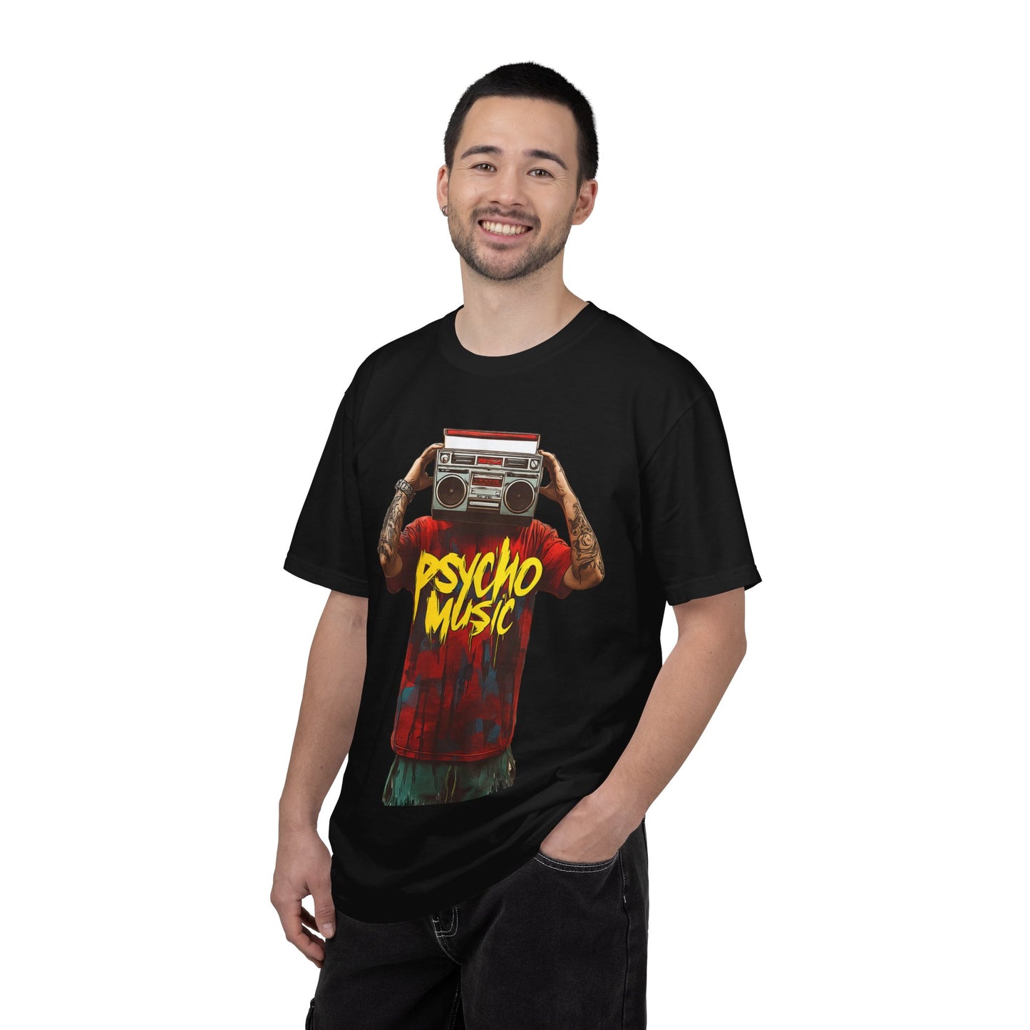 Psycho Music Boombox Tee — Retro Hip Hop Streetwear | Root to Peak