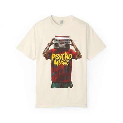 Psycho Music Boombox Tee — Retro Hip Hop Streetwear | Root to Peak