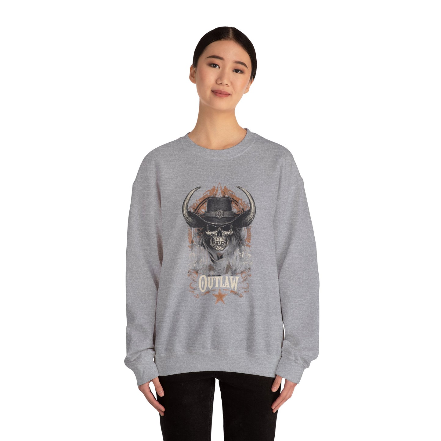 Skull Cowboy Crewneck — Western Gothic Dark Aesthetic Gift | Root to Peak