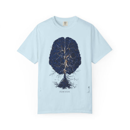 Flow State Brain Tree Tee — Neuroscience Focus Art | Root to Peak