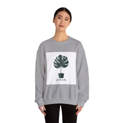 Leaf Me Alone Plant Crewneck — Funny Plant Lover Introvert | Root to Peak