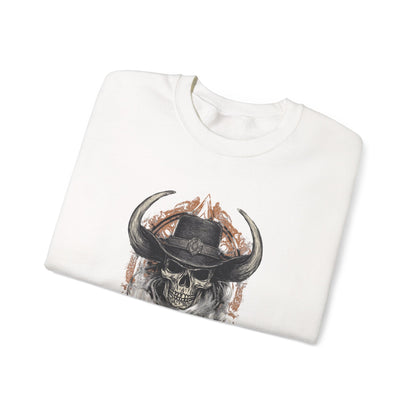 Skull Cowboy Crewneck — Western Gothic Dark Aesthetic Gift | Root to Peak