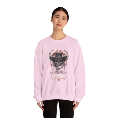 Skull Cowboy Crewneck — Western Gothic Dark Aesthetic Gift | Root to Peak