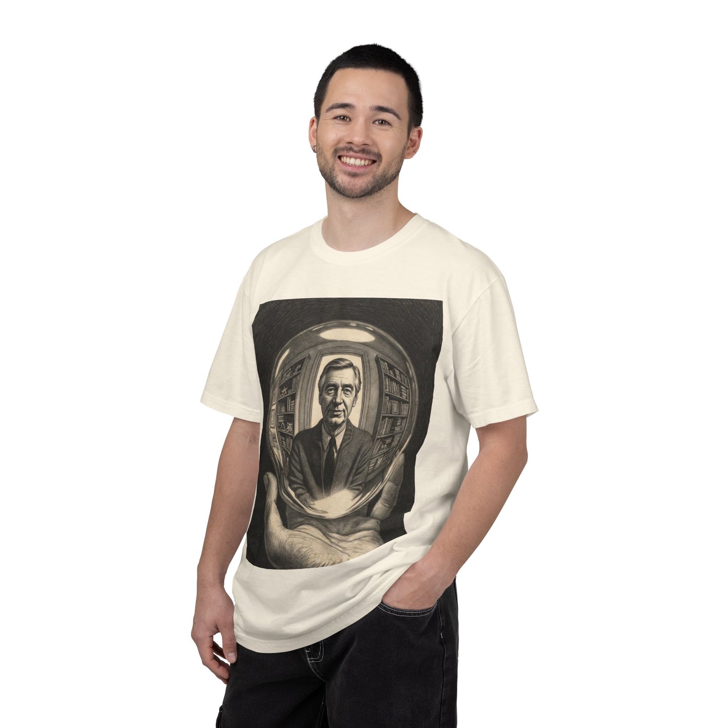 Surreal Sphere Garden Tee — Escher Art Optical Illusion | Root to Peak