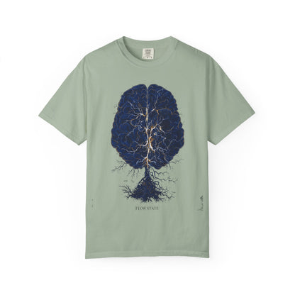Flow State Brain Tree Tee — Neuroscience Focus Art | Root to Peak