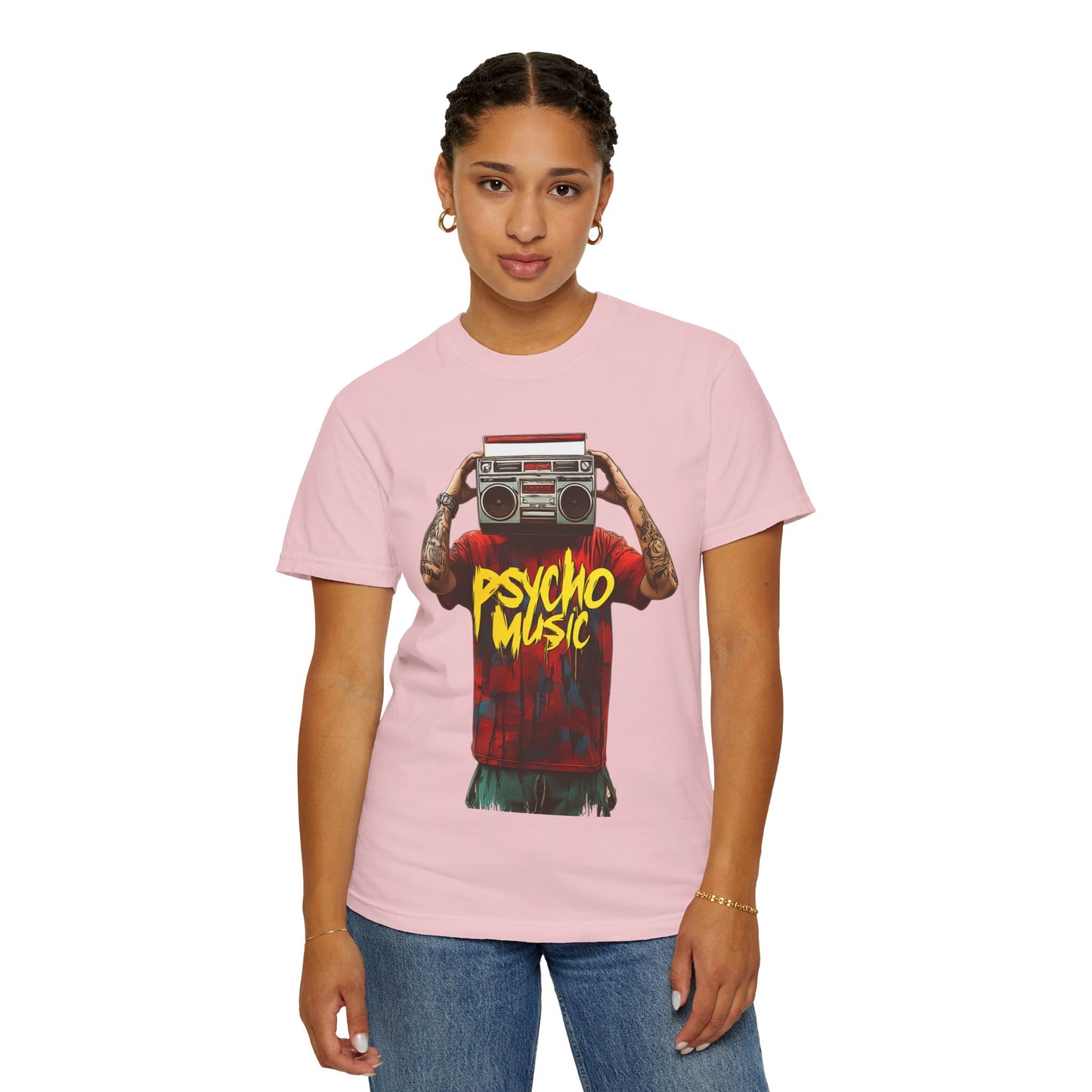 Psycho Music Boombox Tee — Retro Hip Hop Streetwear | Root to Peak
