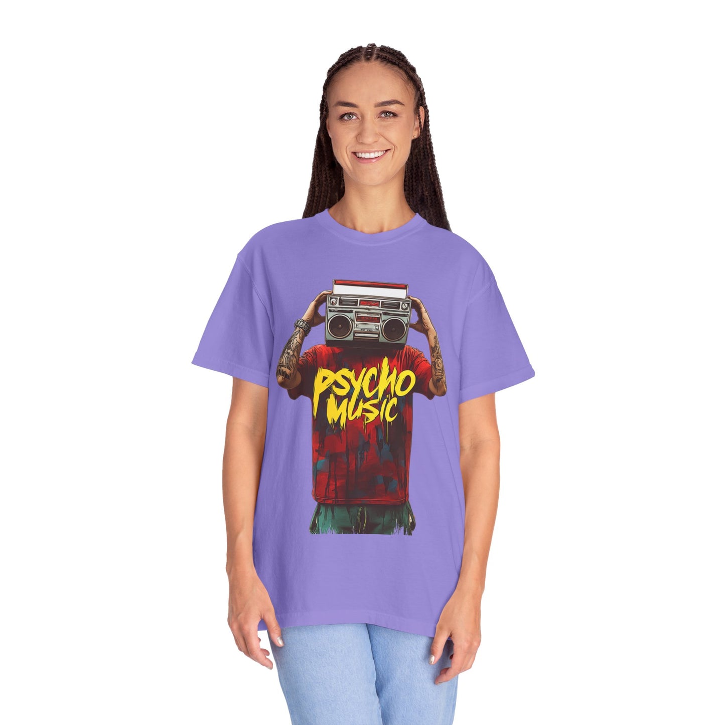 Psycho Music Boombox Tee — Retro Hip Hop Streetwear | Root to Peak