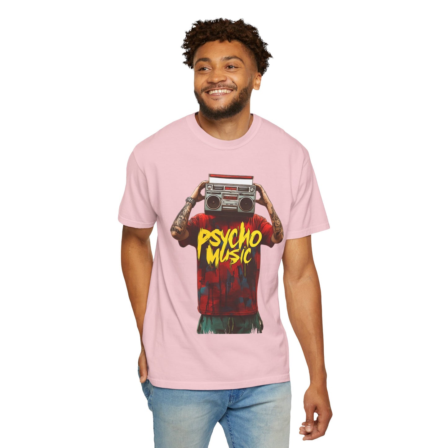 Psycho Music Boombox Tee — Retro Hip Hop Streetwear | Root to Peak