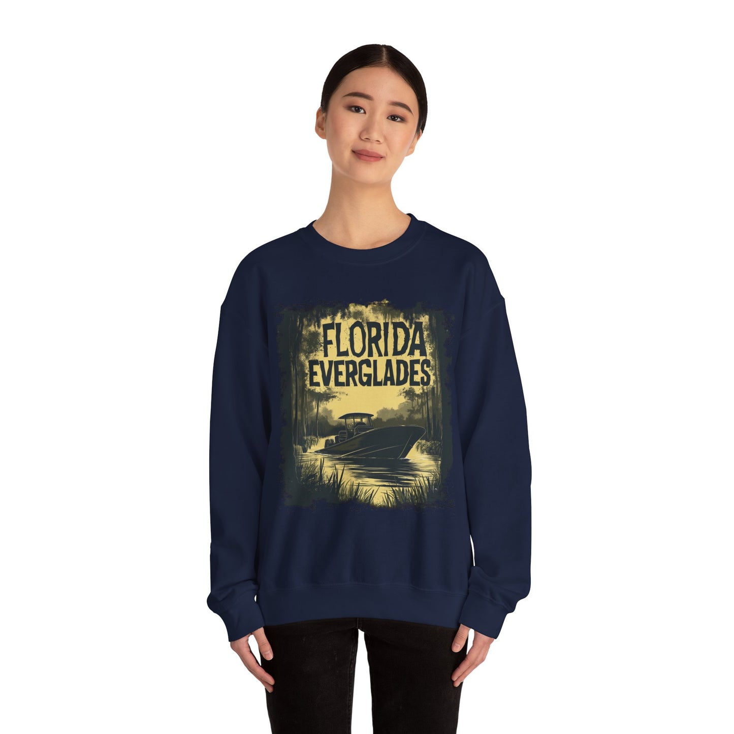 Florida Everglades Crewneck — Vintage Airboat Nature Gift | Root to Peak