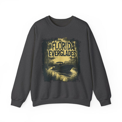 Florida Everglades Crewneck — Vintage Airboat Nature Gift | Root to Peak