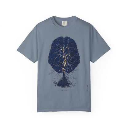 Flow State Brain Tree Tee — Neuroscience Focus Art | Root to Peak