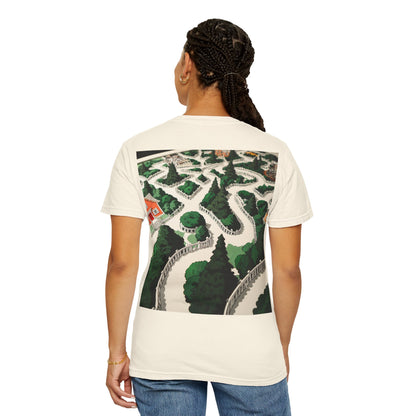 Surreal Sphere Garden Tee — Escher Art Optical Illusion | Root to Peak