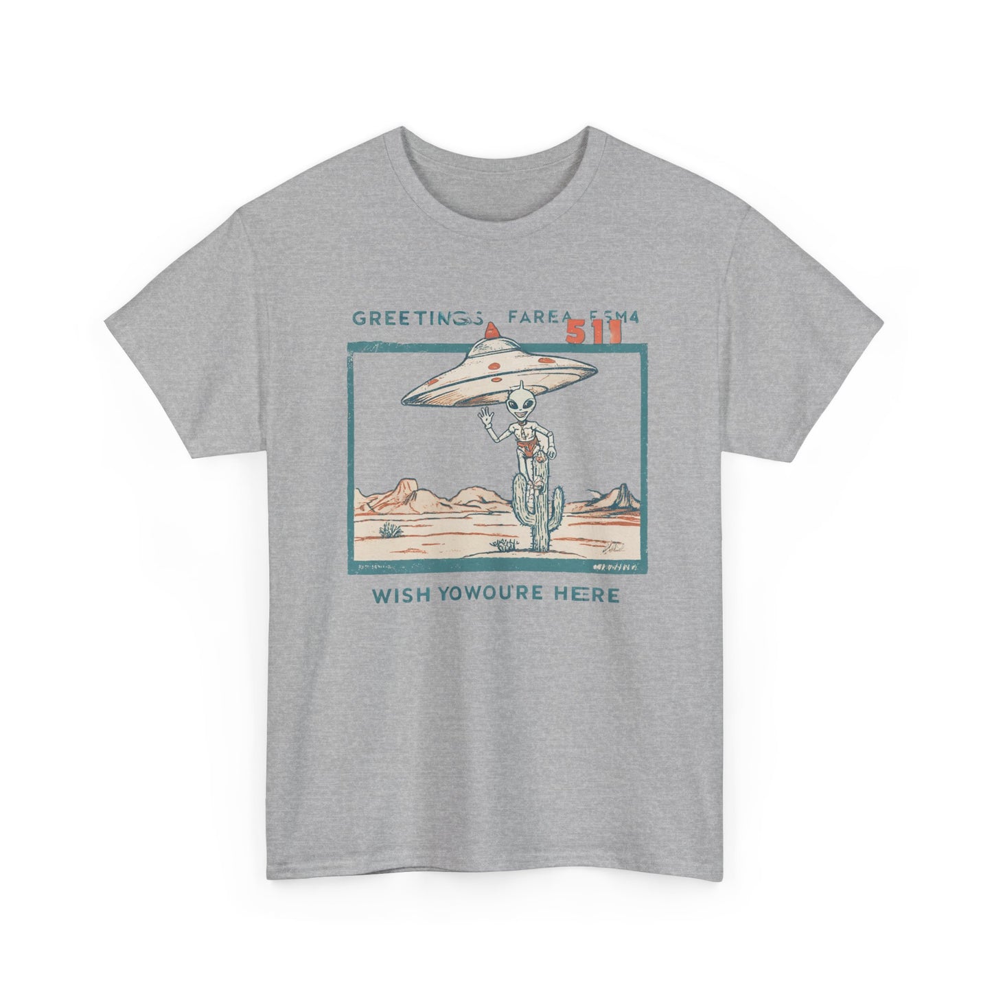 Greetings from Area 51 Tee — Retro Alien Postcard Graphic | Root to Peak