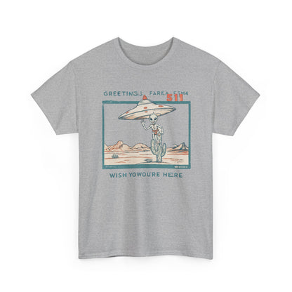 Greetings from Area 51 Tee — Retro Alien Postcard Graphic | Root to Peak