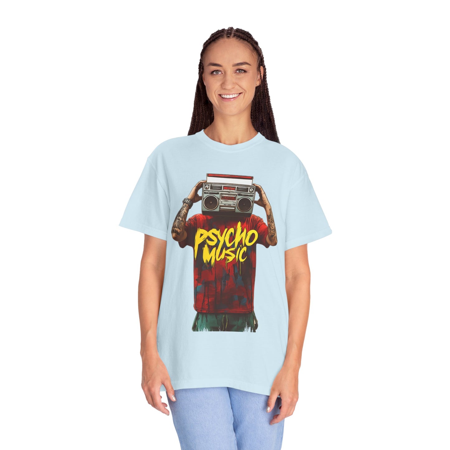 Psycho Music Boombox Tee — Retro Hip Hop Streetwear | Root to Peak