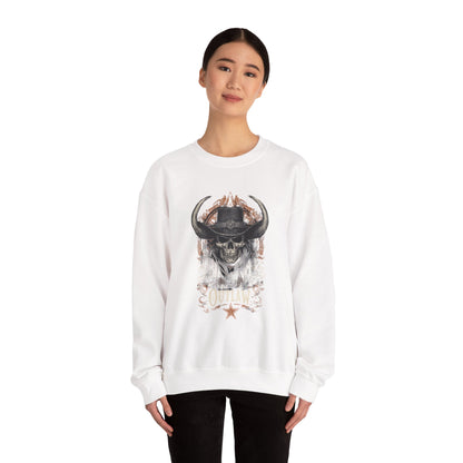 Skull Cowboy Crewneck — Western Gothic Dark Aesthetic Gift | Root to Peak