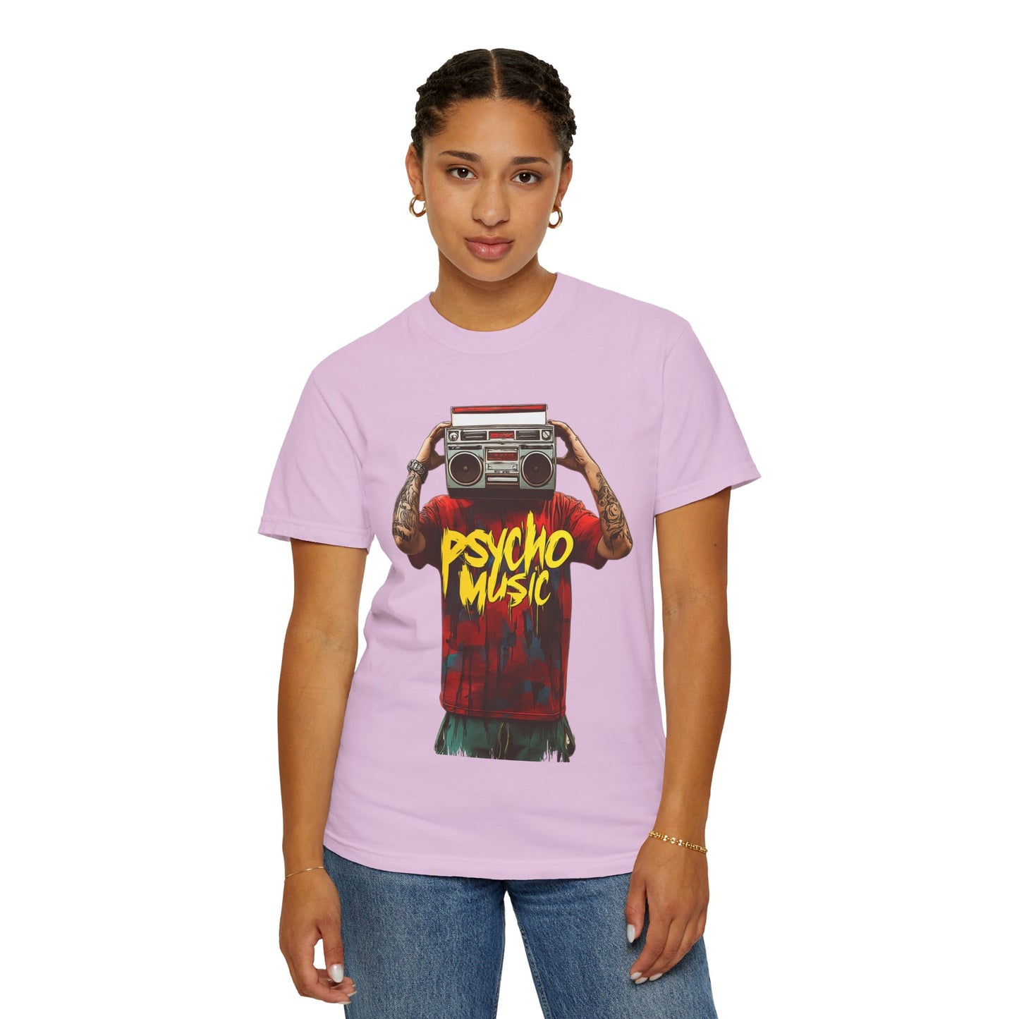 Psycho Music Boombox Tee — Retro Hip Hop Streetwear | Root to Peak