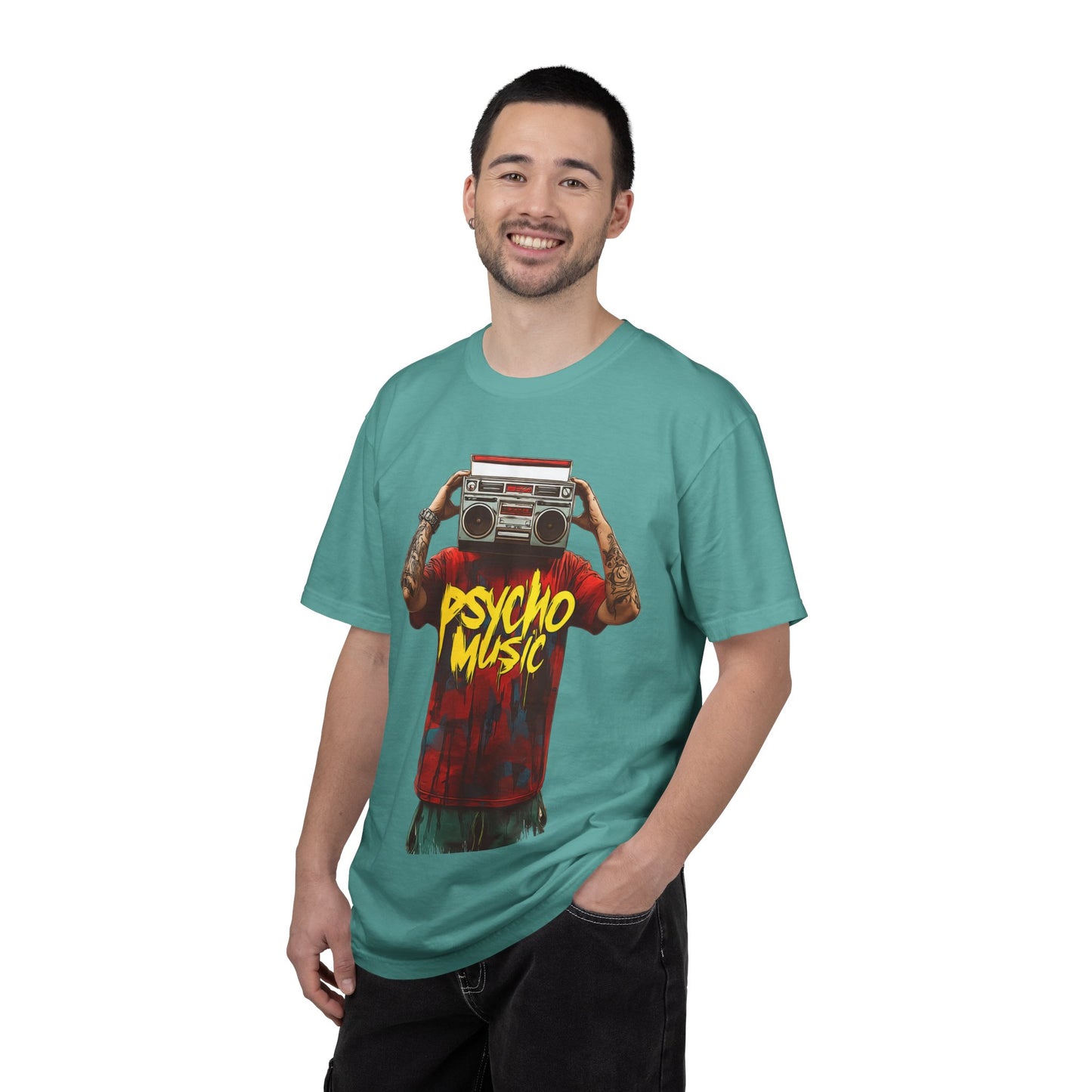 Psycho Music Boombox Tee — Retro Hip Hop Streetwear | Root to Peak