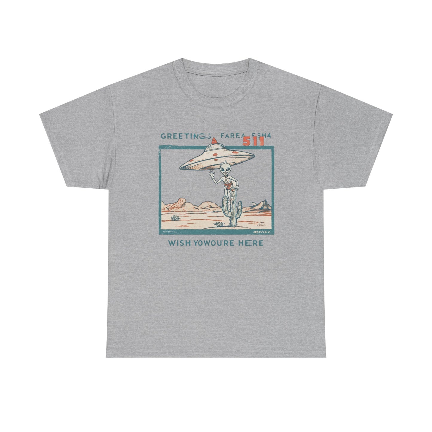 Greetings from Area 51 Tee — Retro Alien Postcard Graphic | Root to Peak