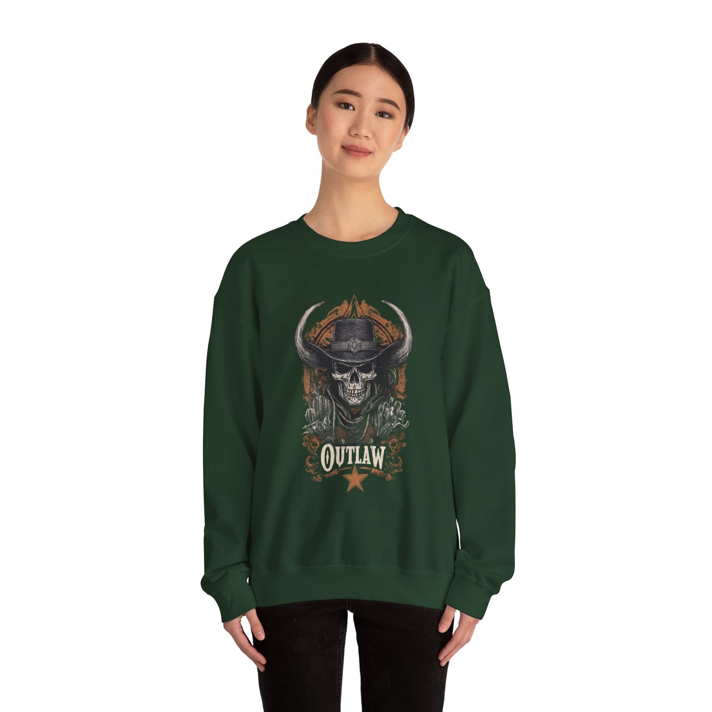 Skull Cowboy Crewneck — Western Gothic Dark Aesthetic Gift | Root to Peak