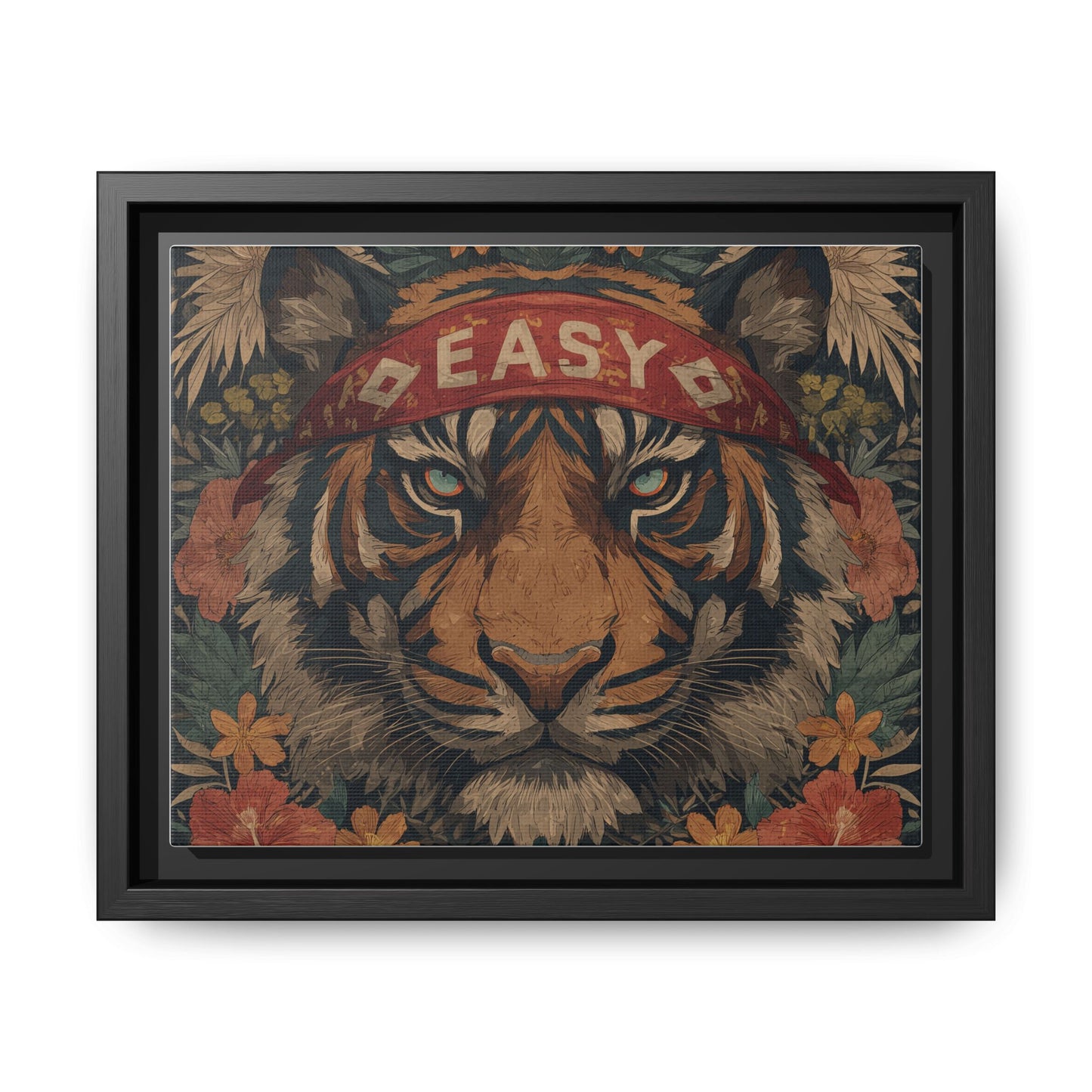 Tiger Easy Portrait Canvas — Vintage Floral Wall Art Gift | Root to Peak