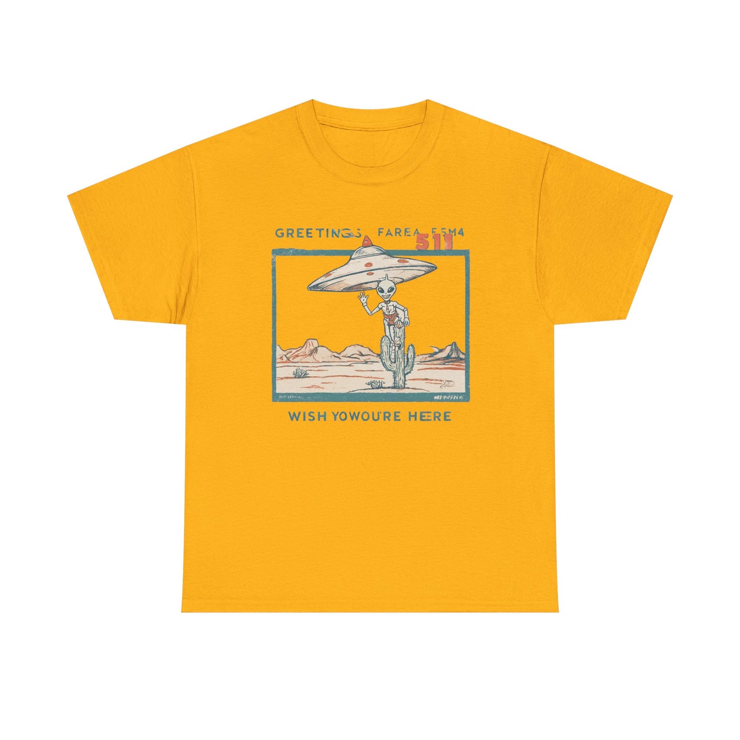 Greetings from Area 51 Tee — Retro Alien Postcard Graphic | Root to Peak