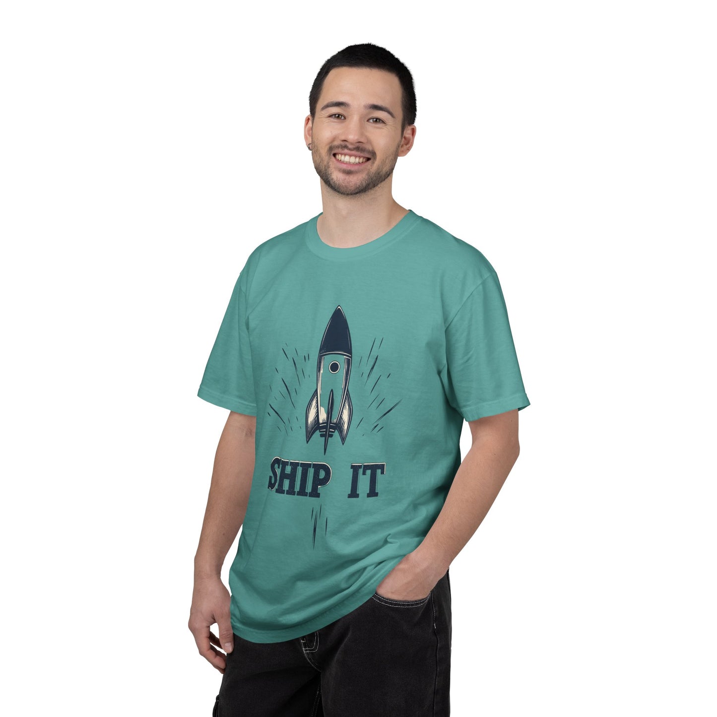 Ship It Rocket Tee — Funny Startup Developer Engineer | Root to Peak