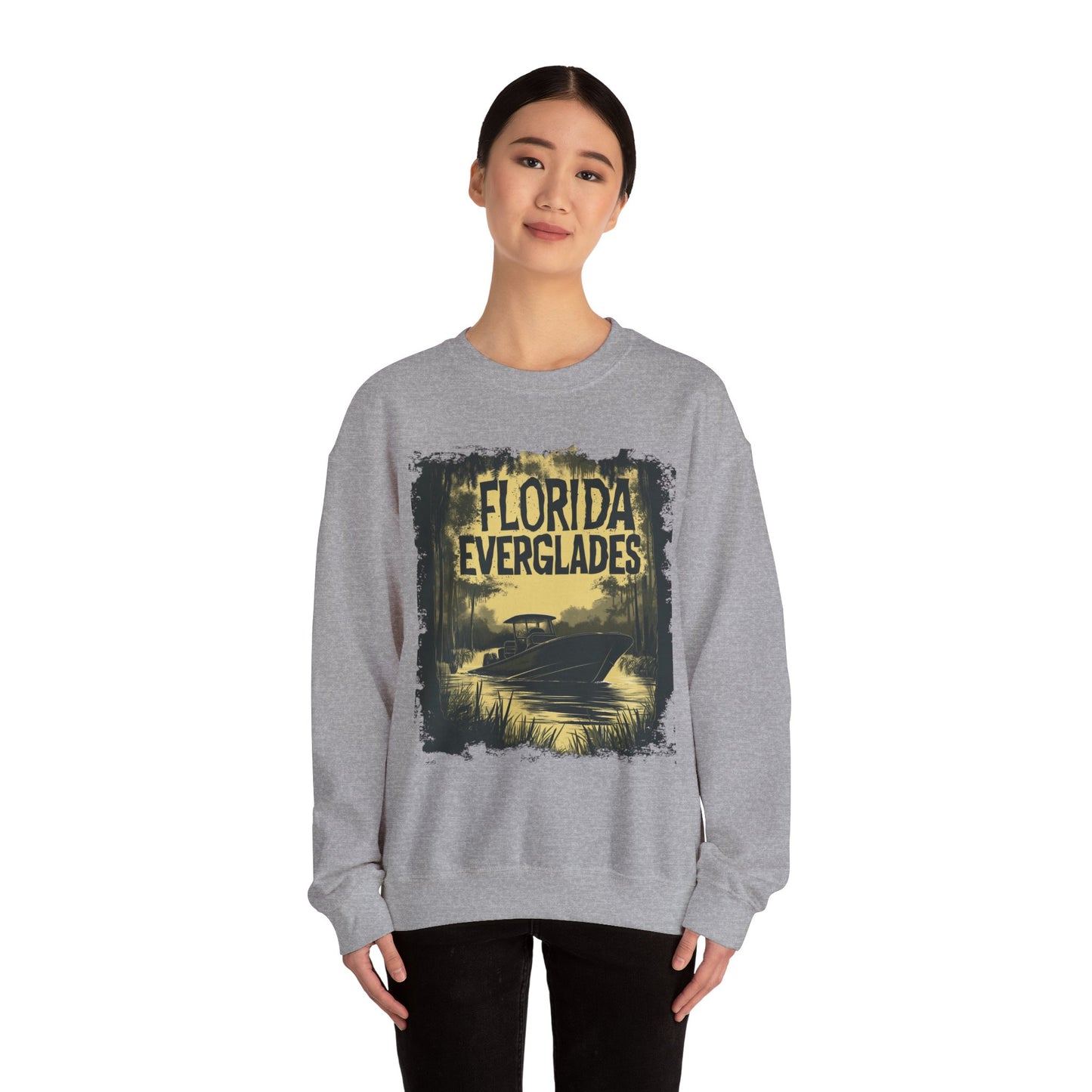 Florida Everglades Crewneck — Vintage Airboat Nature Gift | Root to Peak