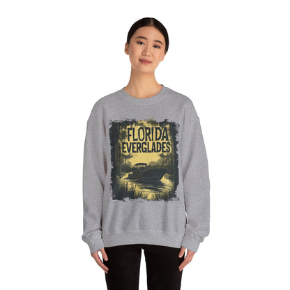 Florida Everglades Crewneck — Vintage Airboat Nature Gift | Root to Peak