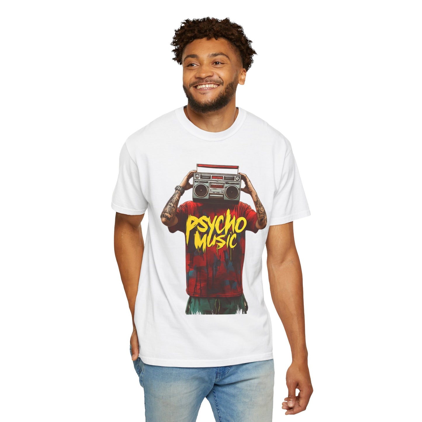 Psycho Music Boombox Tee — Retro Hip Hop Streetwear | Root to Peak